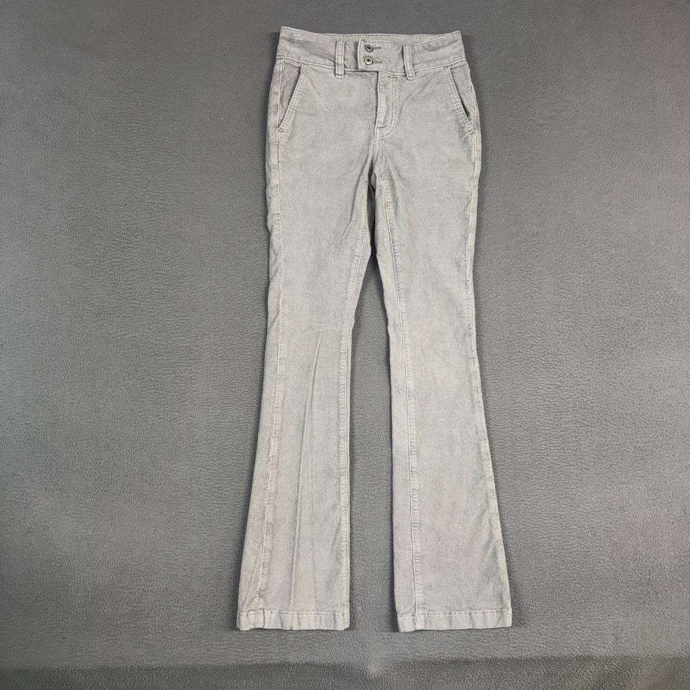 American Eagle Pants Womens 00 Gray Hi Rise Kick Boot Corduroy Cotton Blend